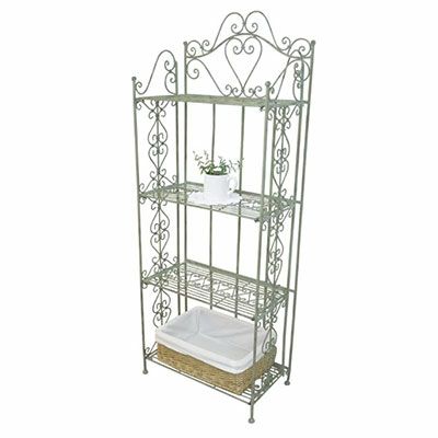 かわいいアンティーク調のアイアンシェルフ