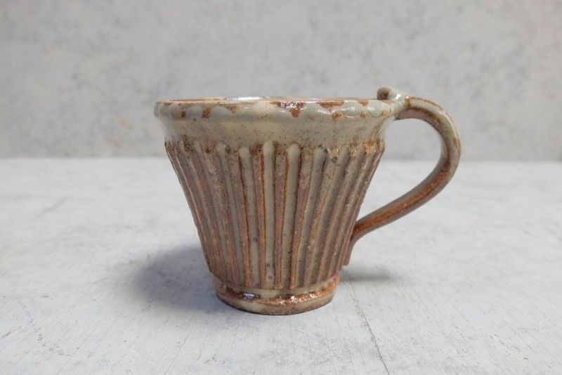 作家物　陶器 笠間焼【益子淳一】・しのぎマグカップ/作家のうつわ 2色展開