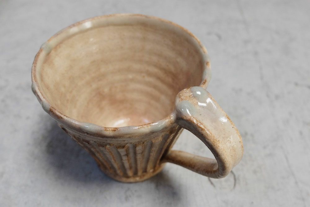 作家物　陶器 笠間焼【益子淳一】・しのぎマグカップ/作家のうつわ 2色展開
