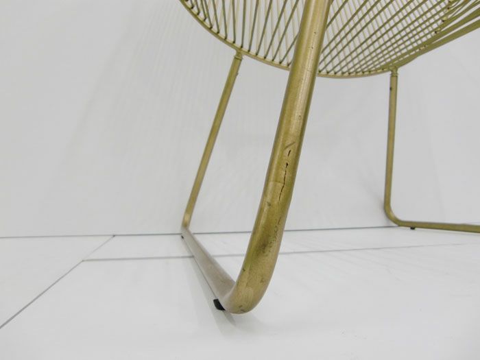 ♡A&B Home 折り畳み式アイアン Gold ダイニングChair♡　【B】 ワイヤーラウンジチェア ゴールド デザイナーズ ミッシェル