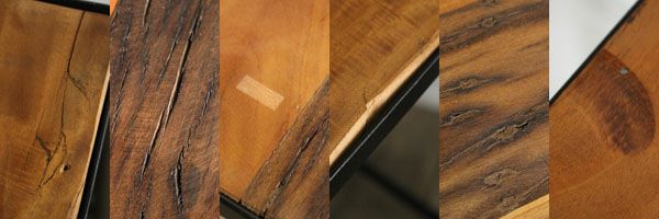 ナチュラルな木製天板デスクの天然木の木目