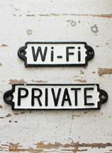 wifiとprivateのサインプレート