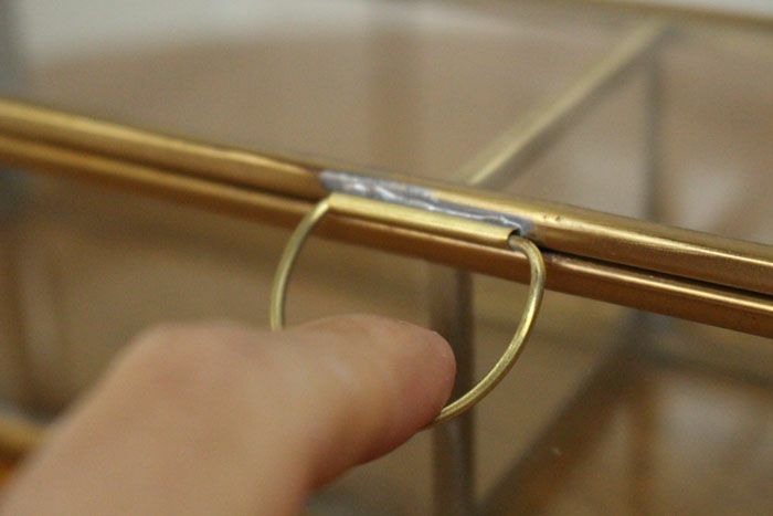 ガラスと真鍮の収納ケース取っ手