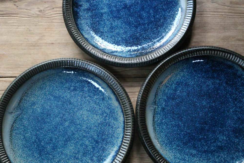 美濃焼 ふちさび大皿 こっくりとしたブルーはまるで深海のようなうつわ パスタ皿 食器06