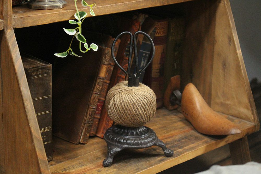 木製ボビンのテーブルランプ（中）⑰アンティーク 糸巻き 卓上照明 