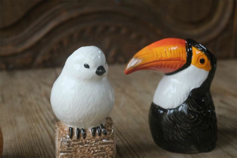 陶器製抽象動物花瓶セット かわいい陶器のアニマルマルチベースⅢ おしゃれなインテリア