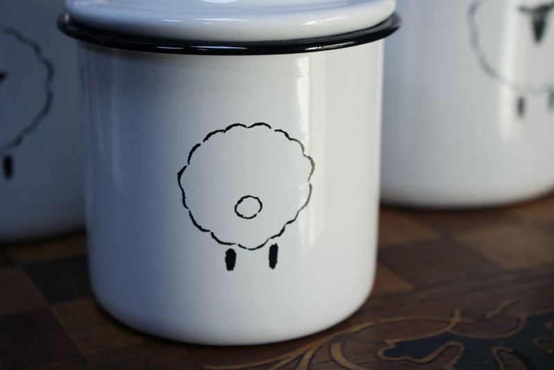 ホーローキャニスターSHEEP3点セット の通販 おしゃれな食器