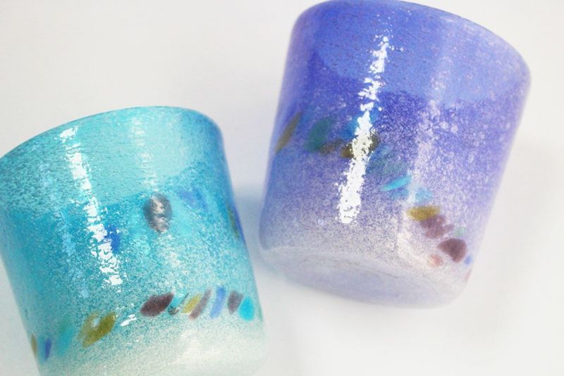 おしゃれな松田清春さんの珊瑚グラス