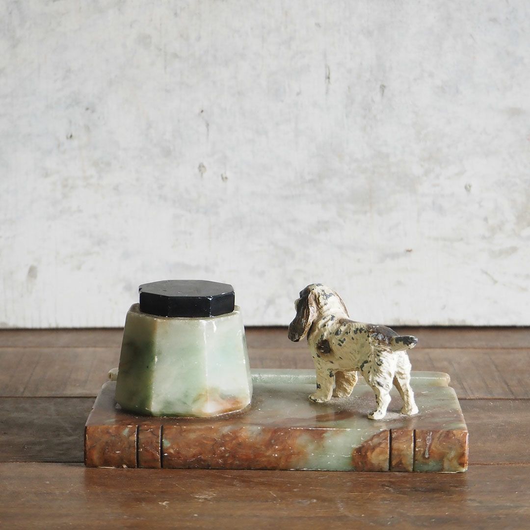 アンティーク 大理石 犬オブジェ イギリス3
