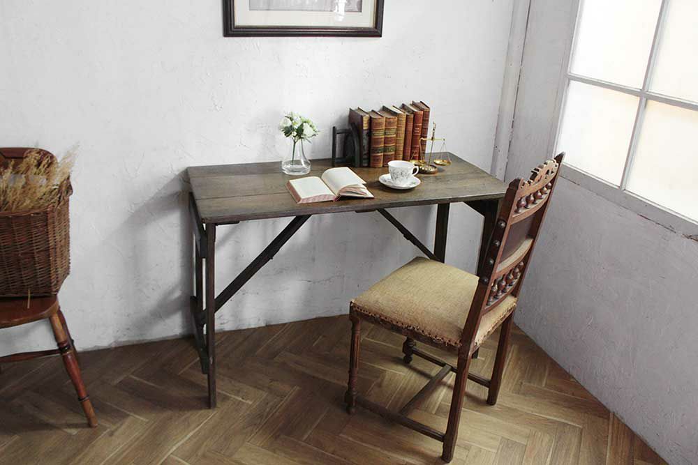 アンティーク フォールディングテーブル イギリス 天然木折り畳みデスクの通販 アンティークショップMALTOオンライン