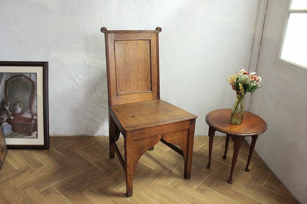 アンティーク 教会の椅子 イギリス 歴史ある木製チェア