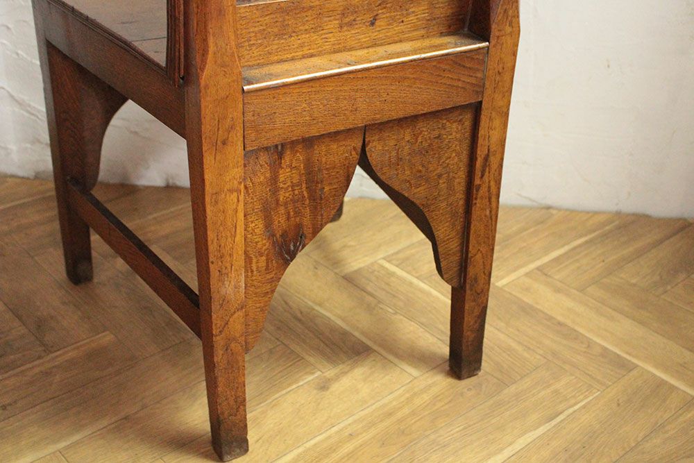 アンティーク 教会の椅子 イギリス 歴史ある木製チェア09