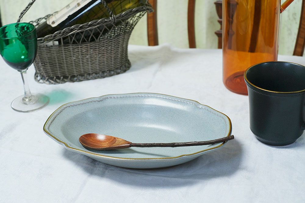 美濃焼 ステッチカレー皿 シックで上品なヨーロッパデザインのうつわ パスタ皿 食器01