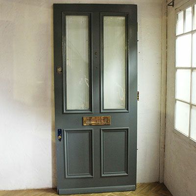 アンティークドア・ホワイト/クリームイエロー イギリスのお家で使われ 