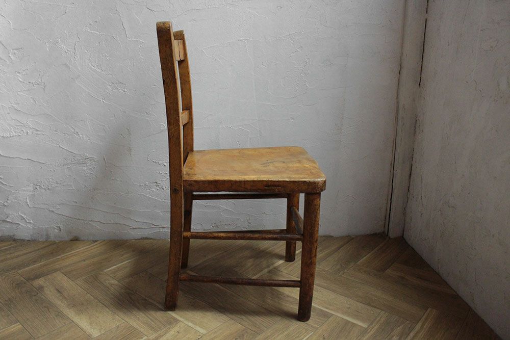 アンティークの椅子、こどもチェア、木製椅子、踏み台 - 家具