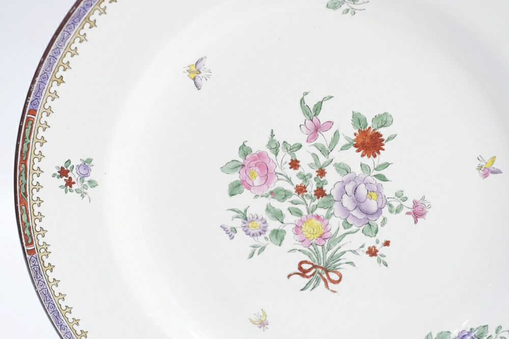 アンティークプレート SPODE COPELAND花と蝶