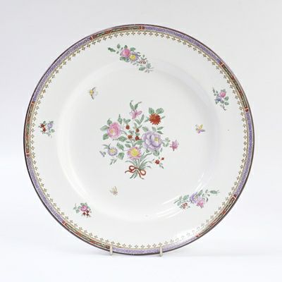 イギリス製アンティークプレート SPODE COPELAND花と蝶