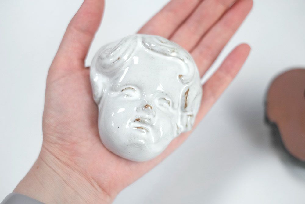 ❤アンティーク加工 リバーシブル天使の壁型ミラーオブジェ 裏面シェルフ ブライス ❤アンティーク加工 リバーシブル天使の壁型ミラーオブジェ 裏面