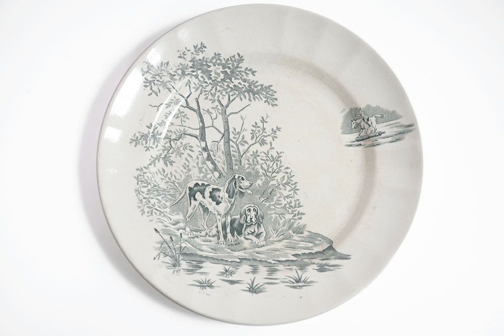 フランスロンシャン窯のアンティーク皿