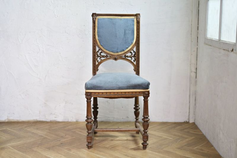 アンティークチェア 19世紀 フランス 上品な艶感マホガニー材の椅子の 