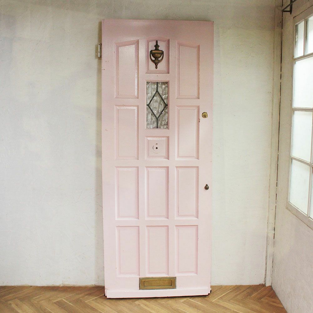 アンティーク エントランスドア/ピンク イギリス ステンドグラス 丈夫な玄関扉の通販 アンティークショップMALTOオンライン