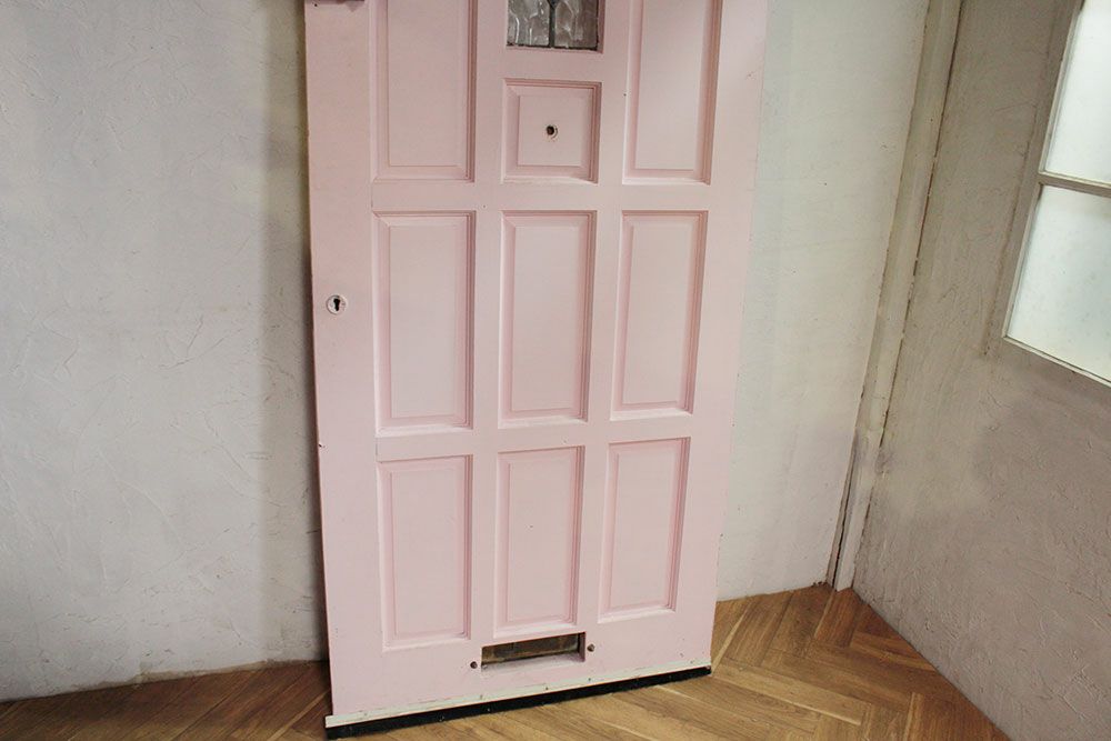 アンティーク エントランスドア/ピンク イギリス ステンドグラス 丈夫な玄関扉15