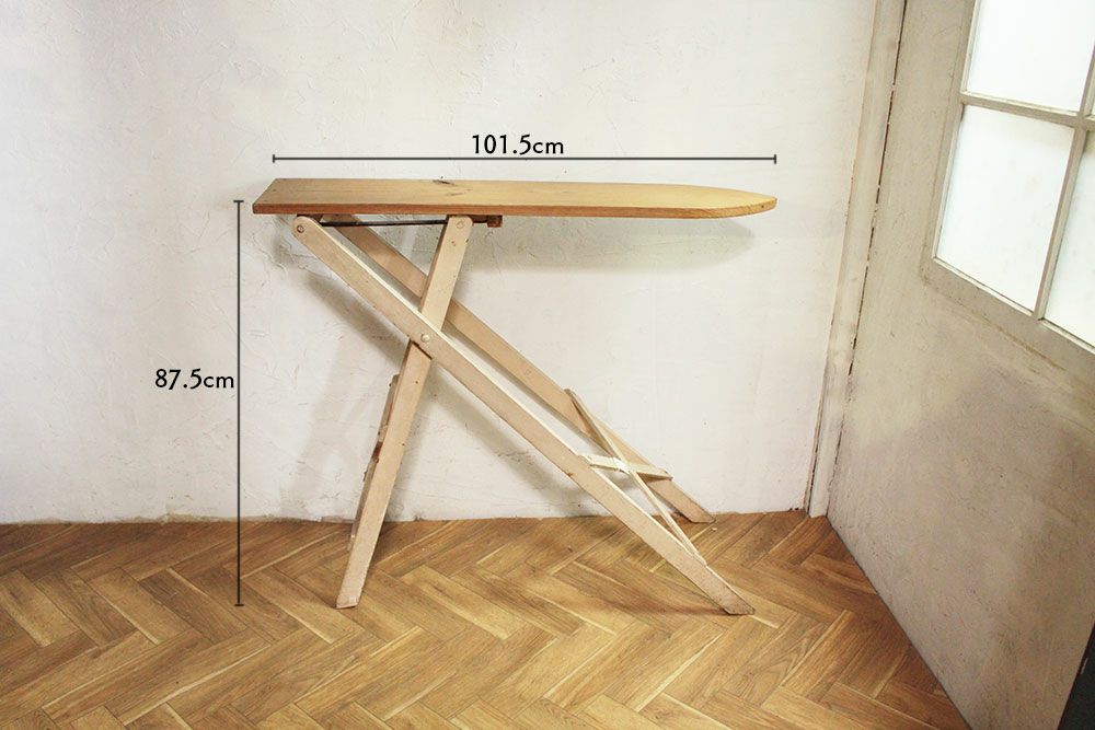 アンティーク アイロン台/ペイント イギリス 木製折り畳み式アイロン