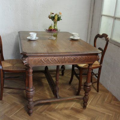 アンティークテーブル アンリ２世様式 フランス 幅115cm 奥行84cm 