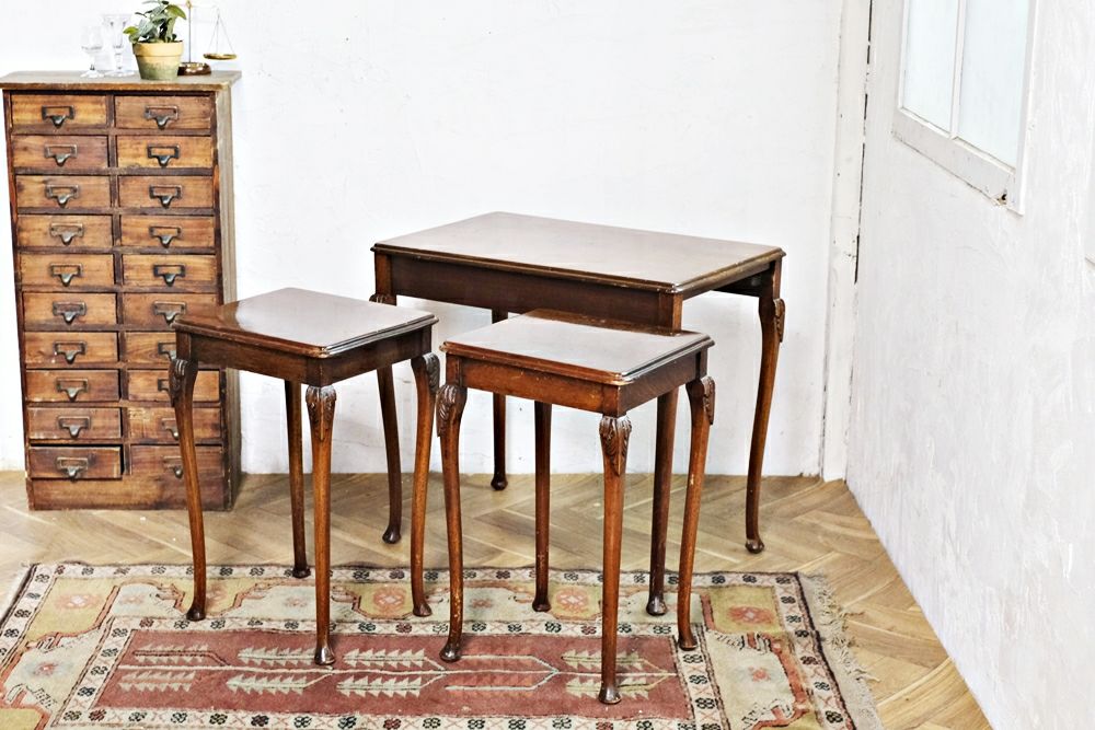 アンティークフレンチ ネストテーブル(サイズ別販売) フランス 低めのサイドテーブル
