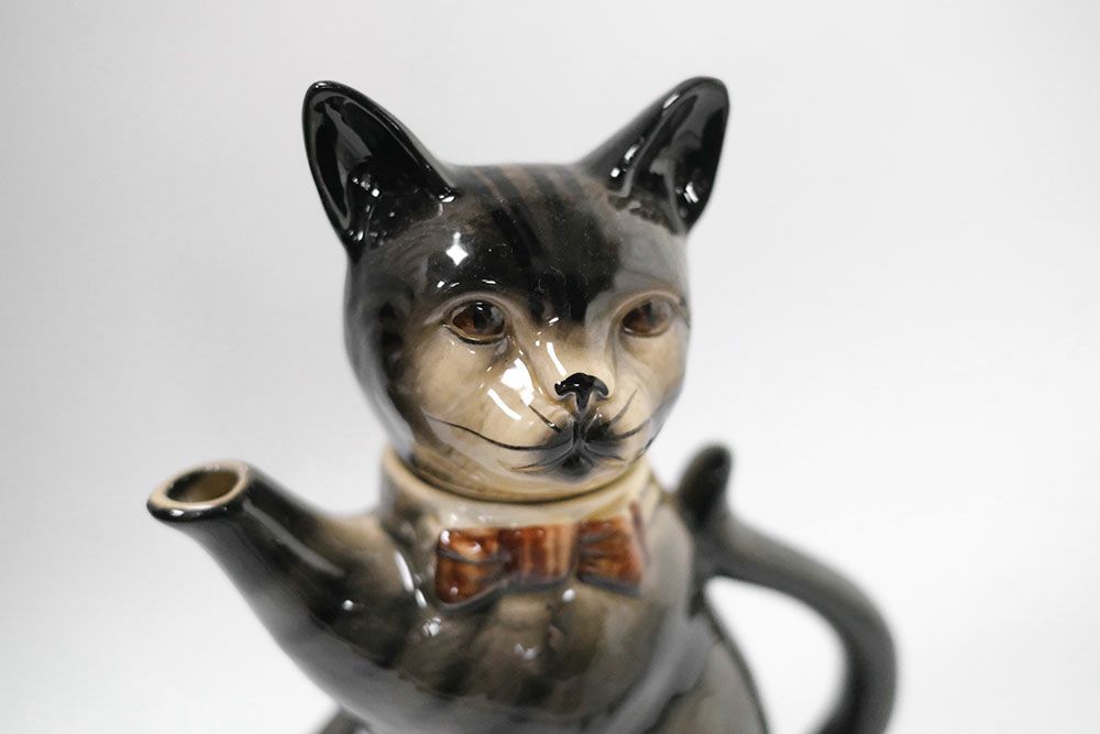 ヴィンテージティーポットTony Wood Studio トニーウッドスタジオ イギリス 猫デザインのかわいいティーポット06