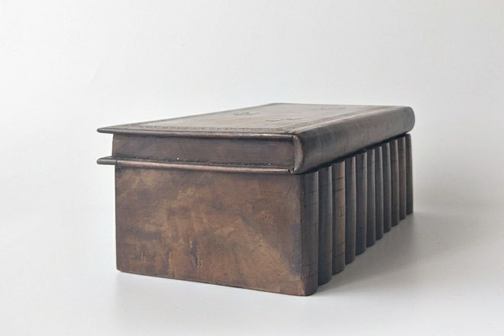 シンプルなアンティーク 寄木細工 小箱