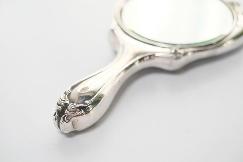 アンティーク シルバープレートハンドミラーVictrian 銀の手鏡の通販 
