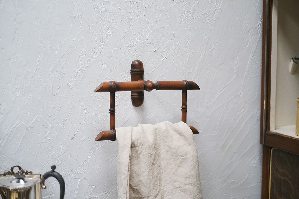 竹を模したフランスのヴィンテージタオルハンガー