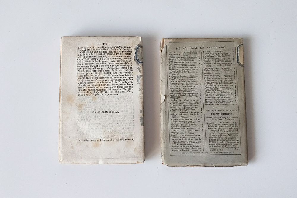アンティークブック フランス 19世紀 2冊セット背表紙