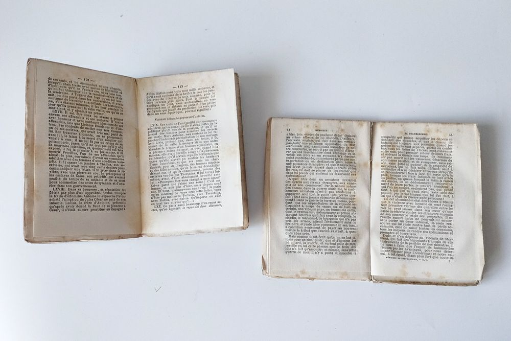 アンティークブック フランス 19世紀 2冊セット紙の質感が古い