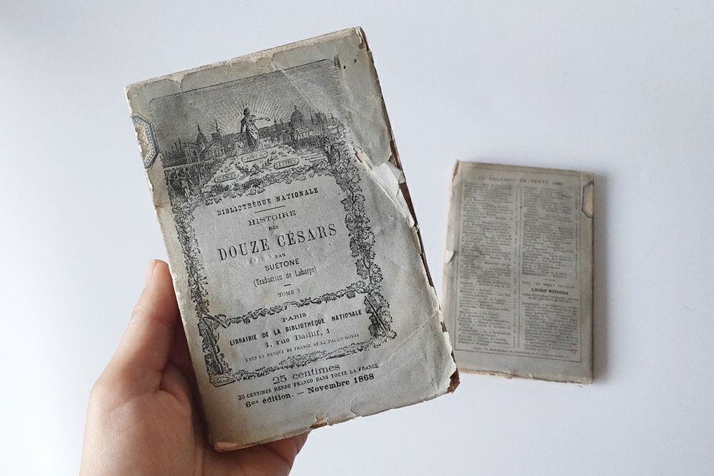 小さなアンティークブック フランス 19世紀 2冊セット
