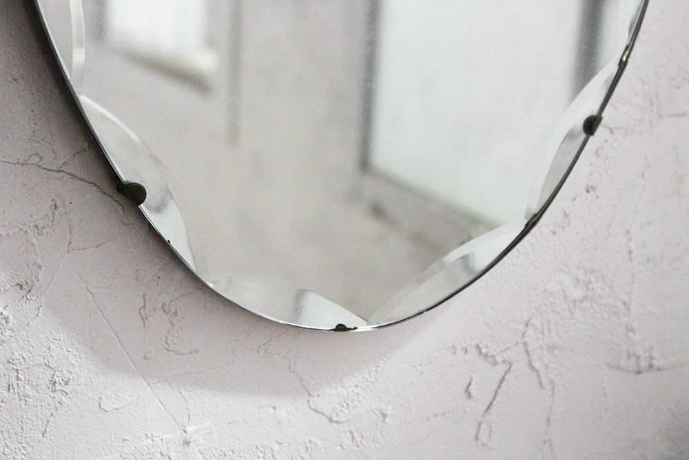 アンティーク カッティングミラー縦 シンプルな壁掛け鏡04