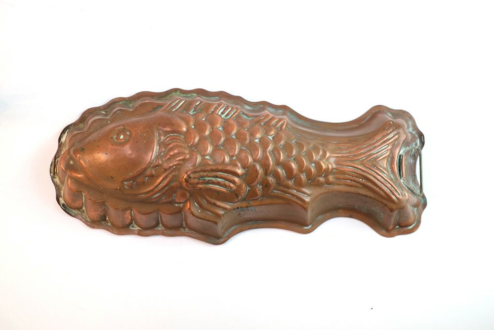 アンティーク魚モールド銅製