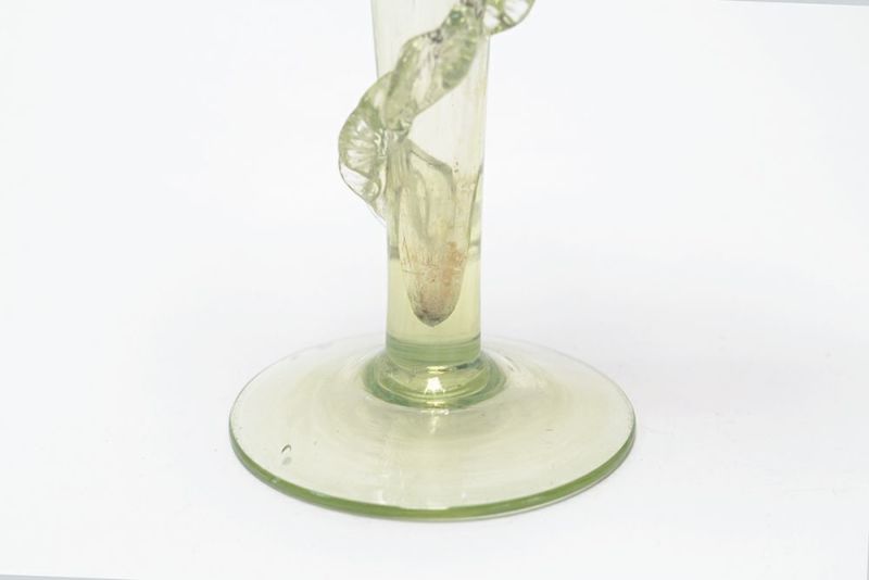 アンティーク フラワーベース オパールセントグラス一輪挿し 花瓶の