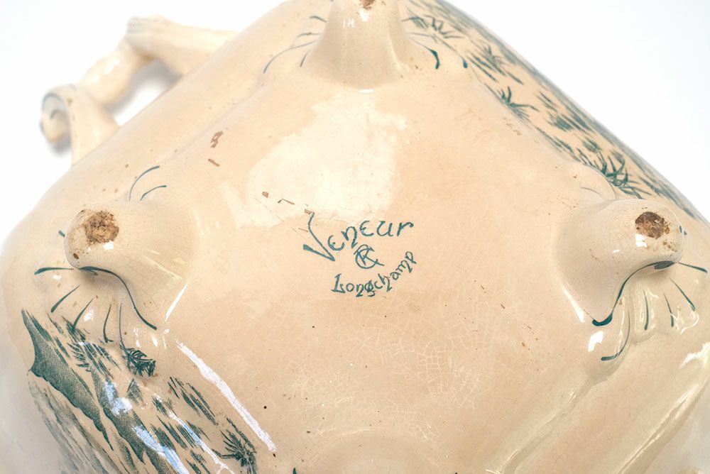 アンティーク コンポート皿 Longchamp veneur フランス陶器7