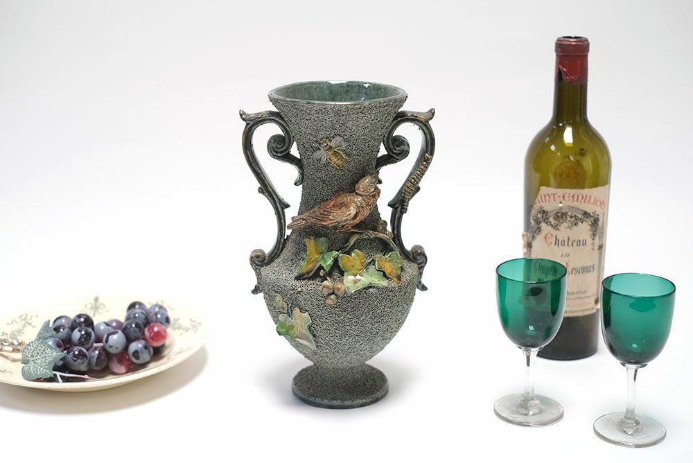 アンティーク バルボティーヌの花瓶 フランス 陶器のフラワーベース