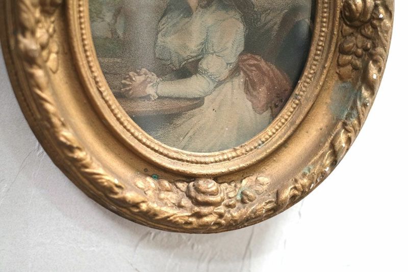 アンティーク 貴婦人の肖像画 19世紀 オーバルフレーム 額縁の通販 