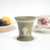 ヴィンテージ WEDGWOODジャスパー 小さな花瓶 ストーンウェア イギリス セージグリーン8