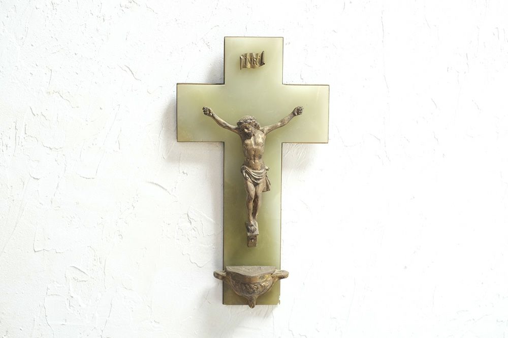 アンティーク 十字架のミニベニチェ フランス 壁掛け