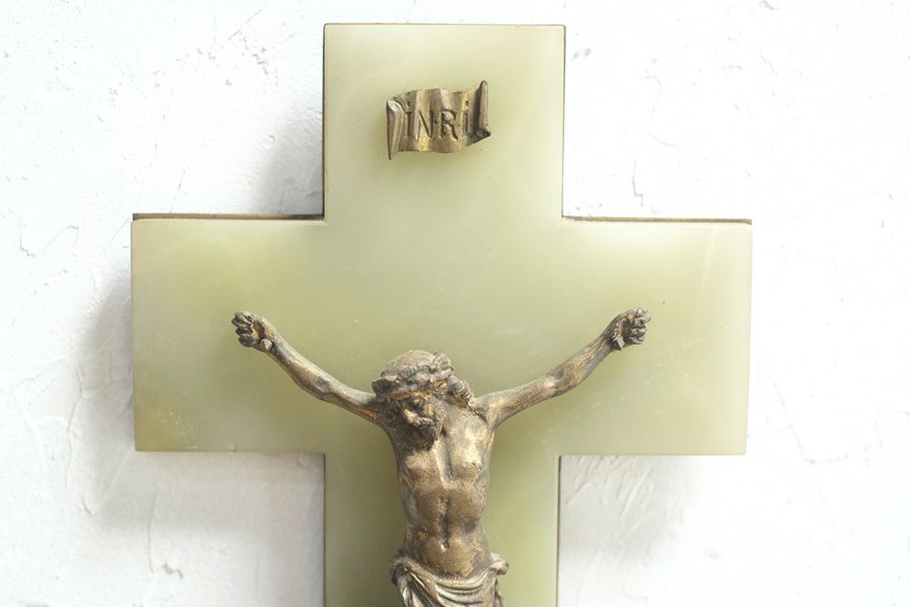 アンティーク 十字架のミニベニチェ フランス 壁掛け2