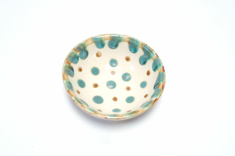 ★作家もの器★山田義力★大ボウル★チョコミントグリーン★やちむん沖縄★美品★緑 やちむん 沖縄 新里みお 水玉ボウル 小 の通販 おしゃれな食器