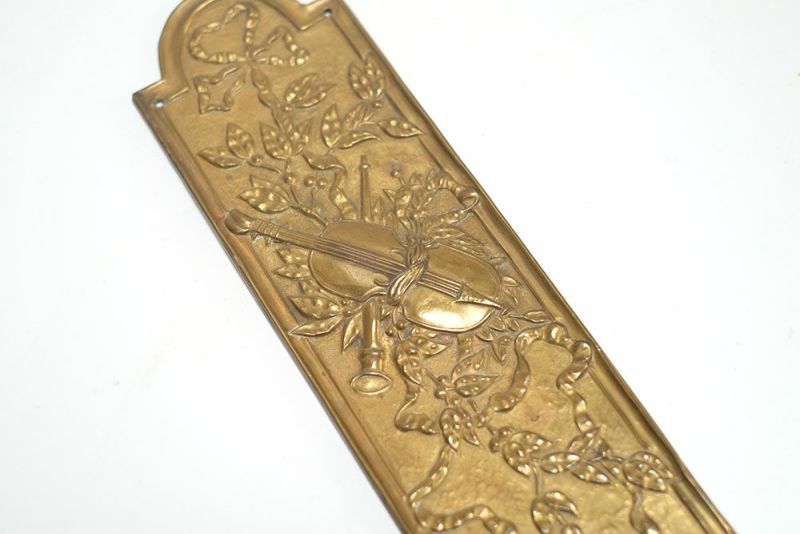 アンティークドアプレート フランス ロココ 19世紀 真鍮 繊細な 