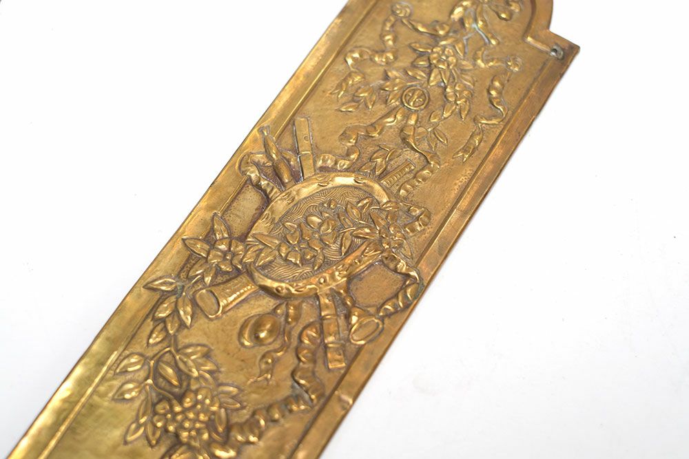 アンティークドアプレート フランス ロココ 19世紀 真鍮 繊細な 