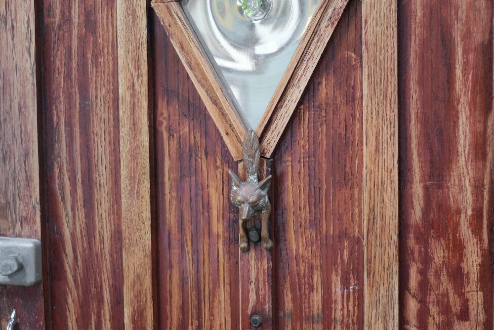 アンティーク ドアノッカーきつね イギリス ドア飾りにもなる銅製