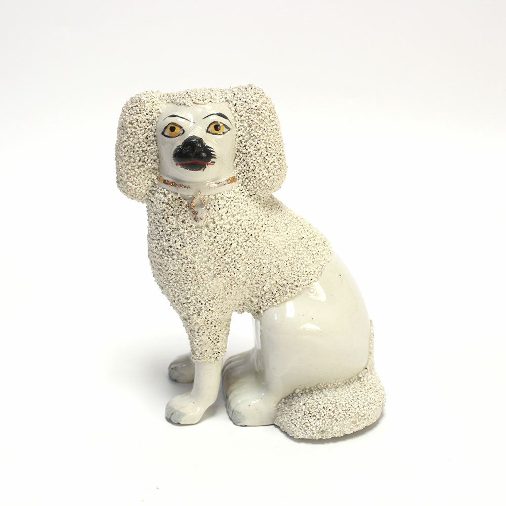 アンティークスタッフォードシャードッグの置物 イギリス プードル犬 陶器の通販 アンティークショップMALTOオンライン